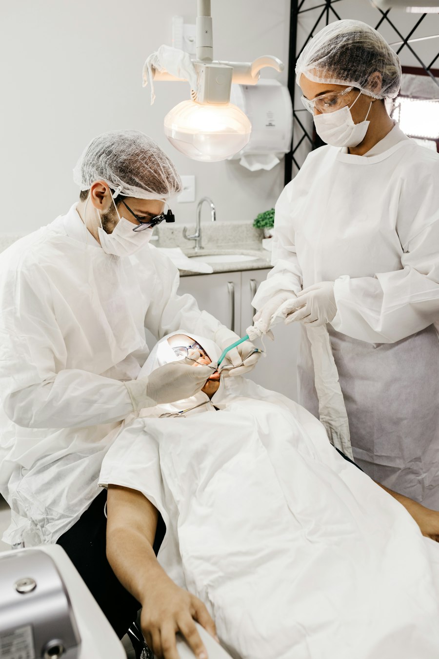 Dentist treating a patient